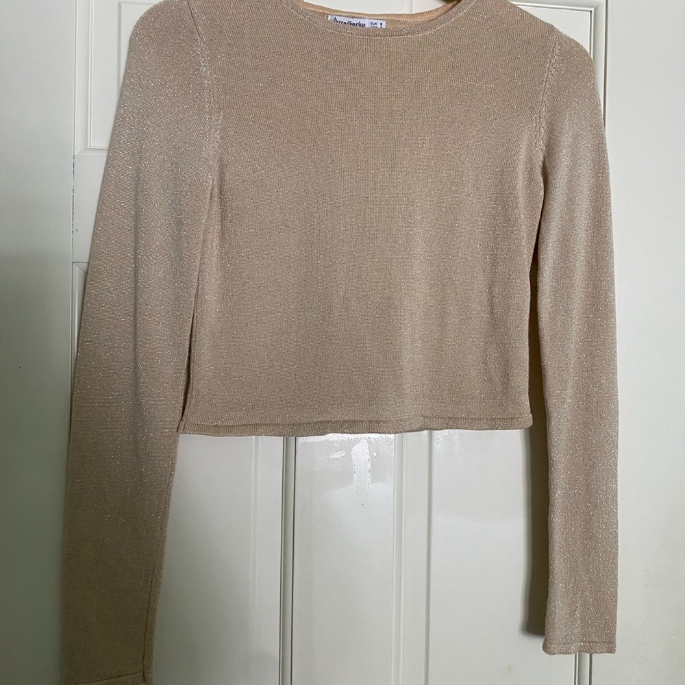 Stradivarius Shimmering Beige Long Sleeve